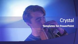  Presentation with organ transplantation - PPT layouts with organs - male musician playing mouth organ background and a royal blue colored foreground