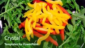  Presentation with peppers - Presentation theme with orgen - salad with bell peppers background and a  colored foreground
