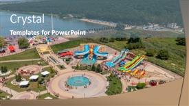  Presentation with amusement park - PPT theme consisting of orhei-moldova-july-2021-aerial background and a seafoam green colored foreground