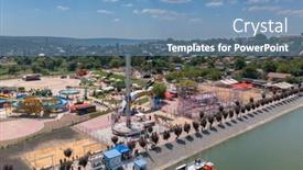  Presentation with amusement park - Theme with orhei-moldova-july-2021-aerial background and a teal colored foreground