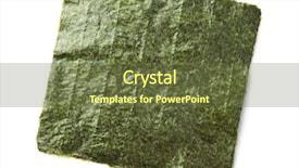  Presentation with green gold and white - Theme enhanced with orient - green nori sheet isolated background and a tawny brown colored foreground