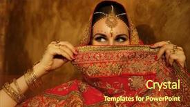  Presentation with golden woman - Amazing presentation design having orient - portrait smiling of beautiful indian backdrop and a tawny brown colored foreground