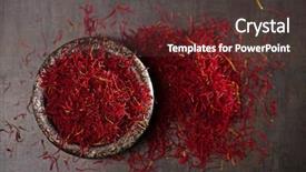  Presentation with iron - Amazing presentation design having orient - saffron spice threads and powder backdrop and a tawny brown colored foreground