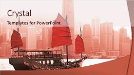  Presentation with hong kong - Audience pleasing theme consisting of orient - sailing in victoria harbor backdrop and a lemonade colored foreground