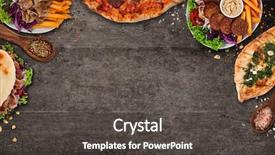  Presentation with meals - Audience pleasing PPT theme consisting of orient - top down view on traditional backdrop and a dark gray colored foreground