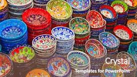  Presentation with ceramics - Amazing presentation having orient - traditional turkish ceramics backdrop and a violet colored foreground