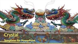  Presentation with roof - Amazing slides having oriental architecture twin dragons backdrop and a  colored foreground