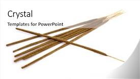  Presentation with incense - Amazing presentation design having oriental aromatic incense sticks isolated backdrop and a white colored foreground