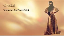  Presentation with beauty cosmetics - Presentation having oriental-beauty-woman-full-length background and a blonde colored foreground