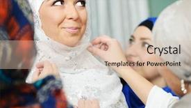  Presentation with bride - Cool new theme with oriental bride preparing for wedding backdrop and a lemonade colored foreground