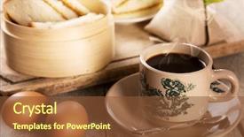  Presentation with traditional chinese funeral - PPT theme having oriental chinese kopitiam style dark background and a tawny brown colored foreground