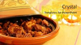  Presentation with north africa - Colorful slide deck enhanced with oriental cooking from north africa backdrop and a yellow colored foreground