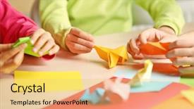  Presentation with paper making - Amazing theme having oriental craft - children making swan with coloured backdrop and a yellow colored foreground