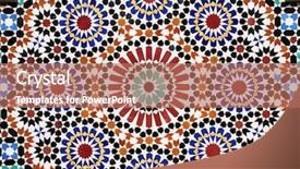  Presentation with morocco - Theme enhanced with oriental craft - detail of traditional moroccan mosaic background and a coral colored foreground