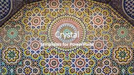  Presentation with traditional craft - Theme consisting of oriental craft - traditional maroccan pattern tiled background background and a coral colored foreground