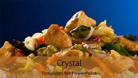  Presentation with food chicken - Beautiful PPT theme featuring colorful easter eggs in tray backdrop and a gray colored foreground