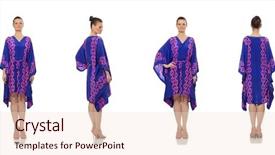  Presentation with purple - Cool new theme with oriental dress isolated on white backdrop and a lemonade colored foreground