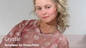  Presentation with water - Slide set having oriental-dressed-girl-with-water background and a coral colored foreground