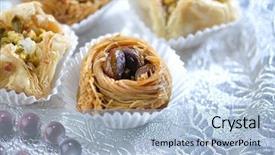  Presentation with arabic - Audience pleasing presentation theme consisting of oriental food - assorted arabic sweet backdrop and a light blue colored foreground