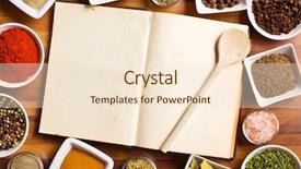  Presentation with cookbook - Slide set enhanced with oriental food - cookbook and various spices background and a lemonade colored foreground