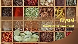  Presentation with spices - Slides enhanced with oriental food - spices in wooden box background and a tawny brown colored foreground