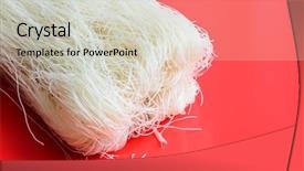  Presentation with rice - Presentation theme having oriental food free - raw rice vermicelli background and a soft green colored foreground