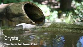  Presentation with garden - Beautiful PPT theme featuring oriental-garden-close-up backdrop and a tawny brown colored foreground