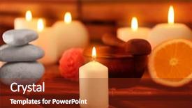  Presentation with candles - Presentation theme consisting of oriental medicine - beautiful spa setting with candles background and a tawny brown colored foreground