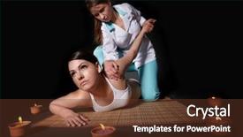  Presentation with thai - PPT theme consisting of oriental medicine - beautiful white girl having thai background and a tawny brown colored foreground