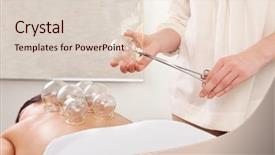  Presentation with flame - Slide set enhanced with oriental medicine - detail of a flame heating background and a lemonade colored foreground