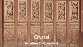  Presentation with traditional - Colorful presentation theme enhanced with oriental old wooden door backdrop and a coral colored foreground