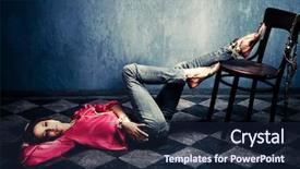  Presentation with fashion shoes - Cool new presentation theme with oriental shirt and shoes backdrop and a navy blue colored foreground