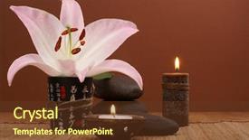  Presentation with lily - PPT theme consisting of oriental spa set over dark background and a tawny brown colored foreground