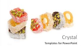  Presentation with turkish - Presentation design having oriental-sweets-on-a-white background and a white colored foreground