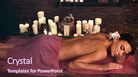  Presentation with spa salon - Slides featuring oriental therapy salon brown sepia background and a tawny brown colored foreground