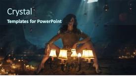  Presentation with shot - Theme consisting of oriental-type-beauty-shot background and a ocean colored foreground