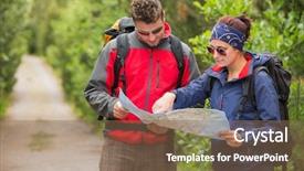  Presentation with couple - Beautiful slide deck featuring green gift ribbon bow straight backdrop and a red colored foreground