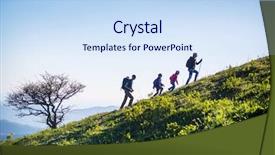  Presentation with hiking - Audience pleasing slide deck consisting of orienteering - family with two kids have backdrop and a sky blue colored foreground