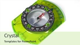  Presentation with compass - Audience pleasing PPT theme consisting of orienteering compass isolated backdrop and a yellow colored foreground