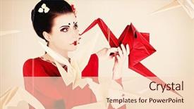  Presentation with art history - Audience pleasing slide deck consisting of origami birds body painting project backdrop and a lemonade colored foreground