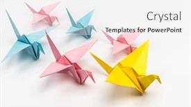  Presentation with yellow paper - PPT theme featuring origami-birds-flock-and-yellow background and a white colored foreground