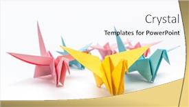  Presentation with birds - Cool new presentation theme with origami-birds-flock-on-white backdrop and a pink colored foreground