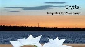  Presentation with boats - Cool new PPT theme with origami boats on book backdrop and a  colored foreground