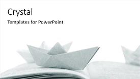  Presentation with english literature old book - Presentation theme having origami boats on old book background and a white colored foreground