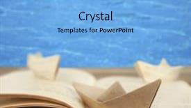  Presentation with ship boat and sea - Audience pleasing slides consisting of origami boats on old book backdrop and a light blue colored foreground