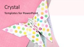  Presentation with test exam papers - PPT theme consisting of origami butterfly and color papers background and a lemonade colored foreground