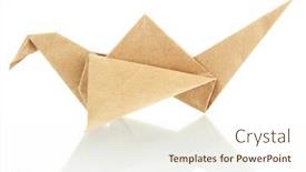  Presentation with origami crane - Cool new presentation with origami-crane-isolated-on-white backdrop and a cream colored foreground