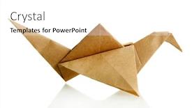  Presentation with origami crane - Slides enhanced with origami crane isolated on white background and a white colored foreground