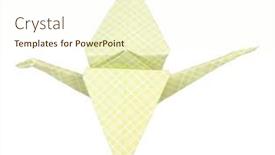  Presentation with origami crane - Audience pleasing presentation design consisting of origami crane isolated on white backdrop and a cream colored foreground