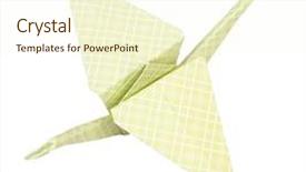  Presentation with origami crane - PPT theme with origami crane isolated on white background and a cream colored foreground